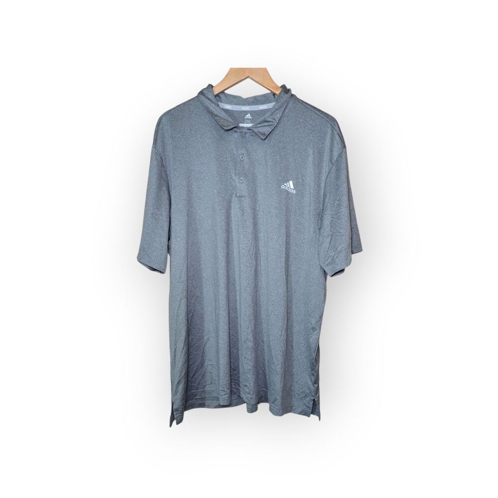 Adidas Golf Mens 2XL Heather Gray Short Sleeve Performance Polo Shirt